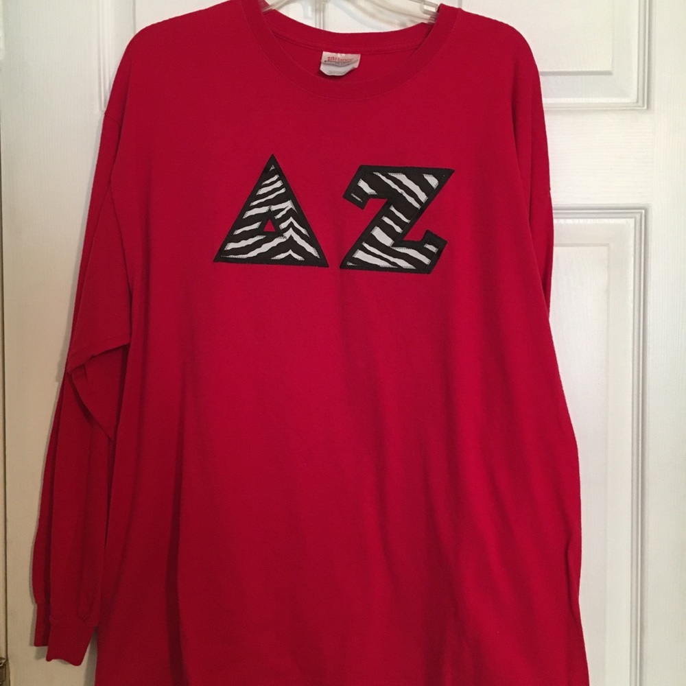 Delta Zeta shirts 1 long one short